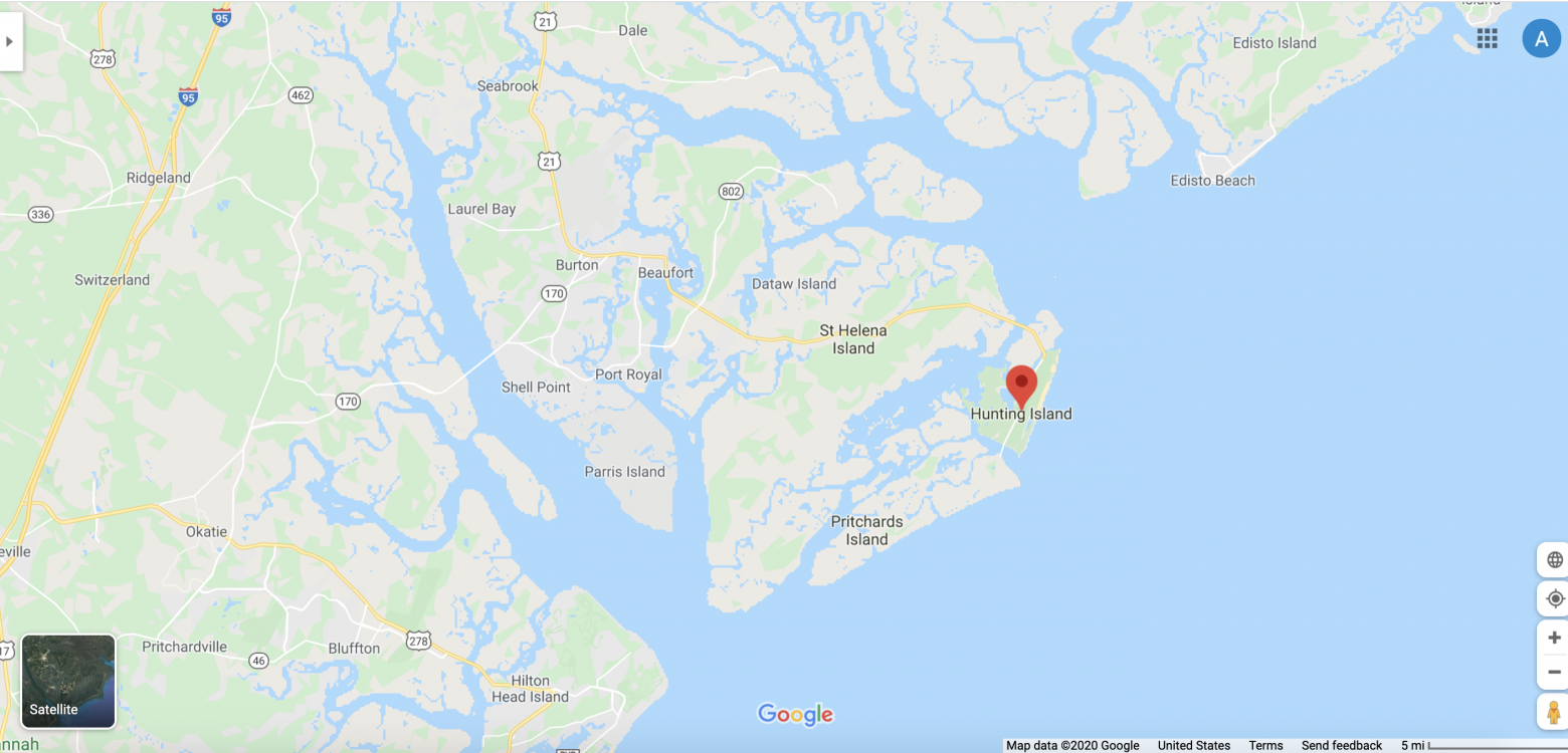 Screenshot of the Beaufort area on Google Maps